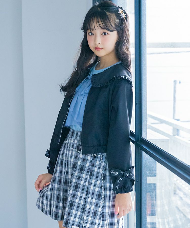 フリルブルゾン cawaii ブルゾン アウター ひらひらフリル袖のメッシュブルゾン