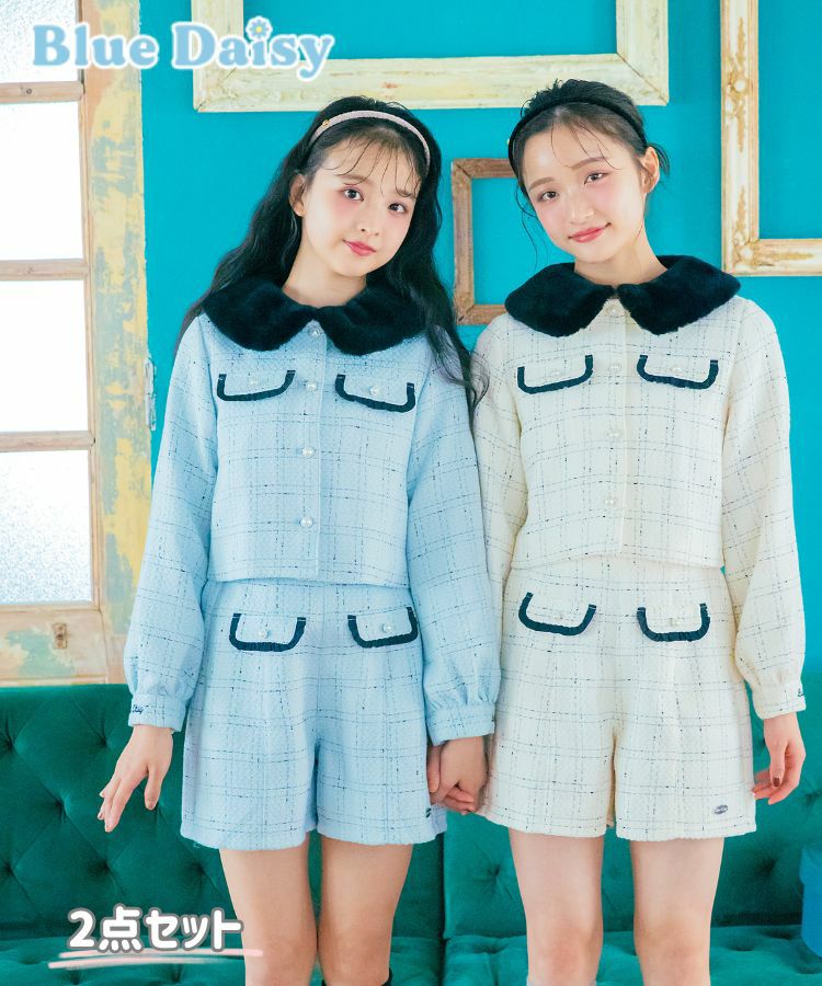 ハートボタントップス＆キュロットセット | Blue Daisy Online